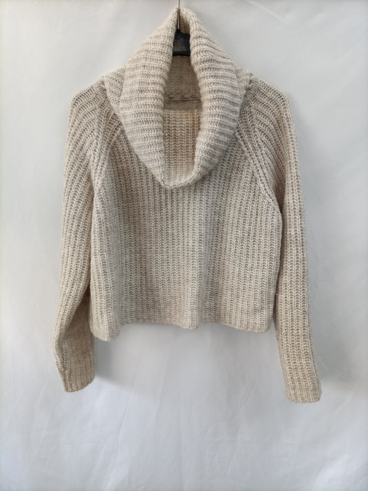 ZARA. Jersey jaspeado beige T.s