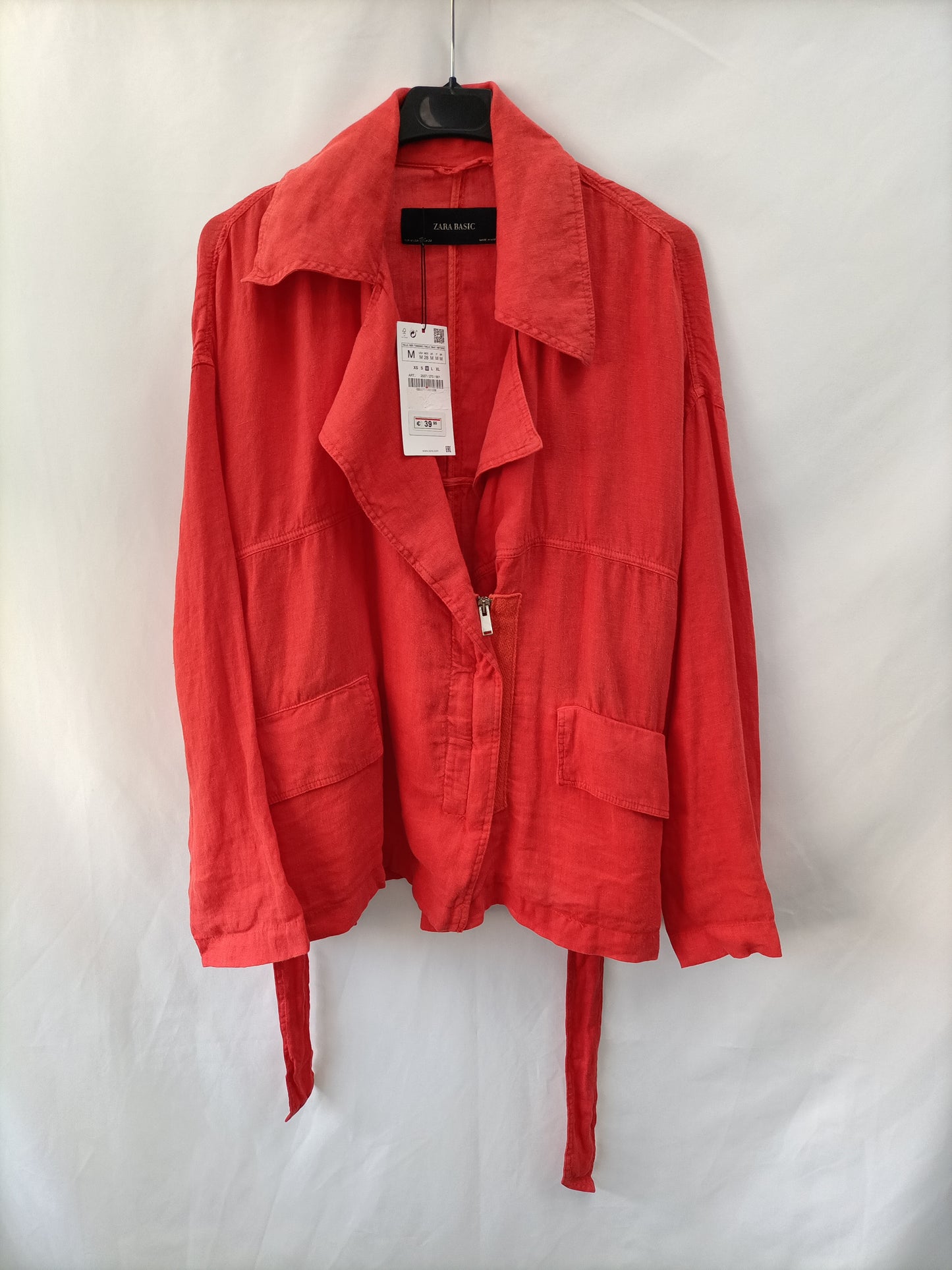 ZARA. Red linen jacket TM