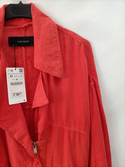 ZARA. Red linen jacket TM