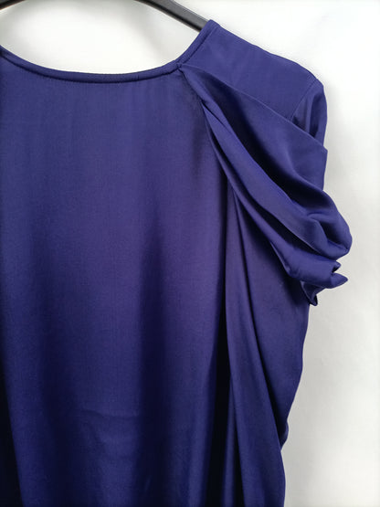 ZARA. Blusa fluida morada  T.m