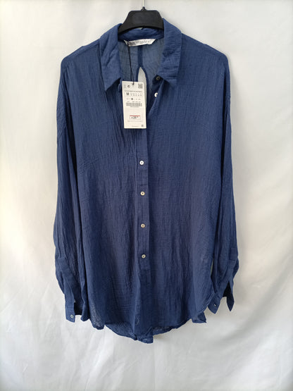 ZARA. Blus azul nudo  T.m