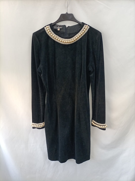 GIADIANA. Black pearl dress, size 42