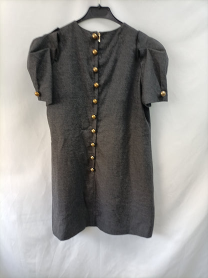 ROSASROJAS. Vestidos gris pedrería T.l