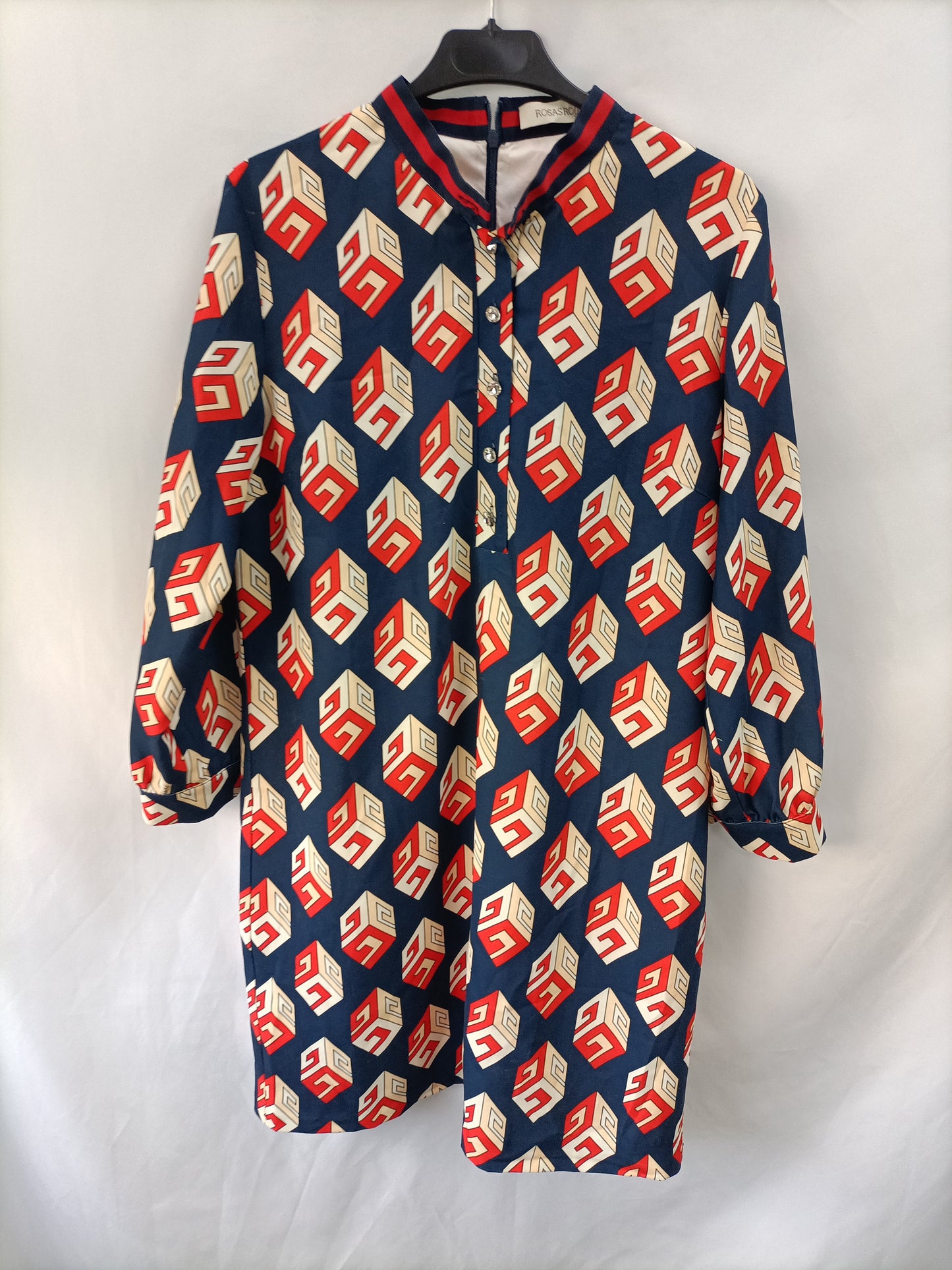 ROSASROJAS. Blue cube dress, size XL