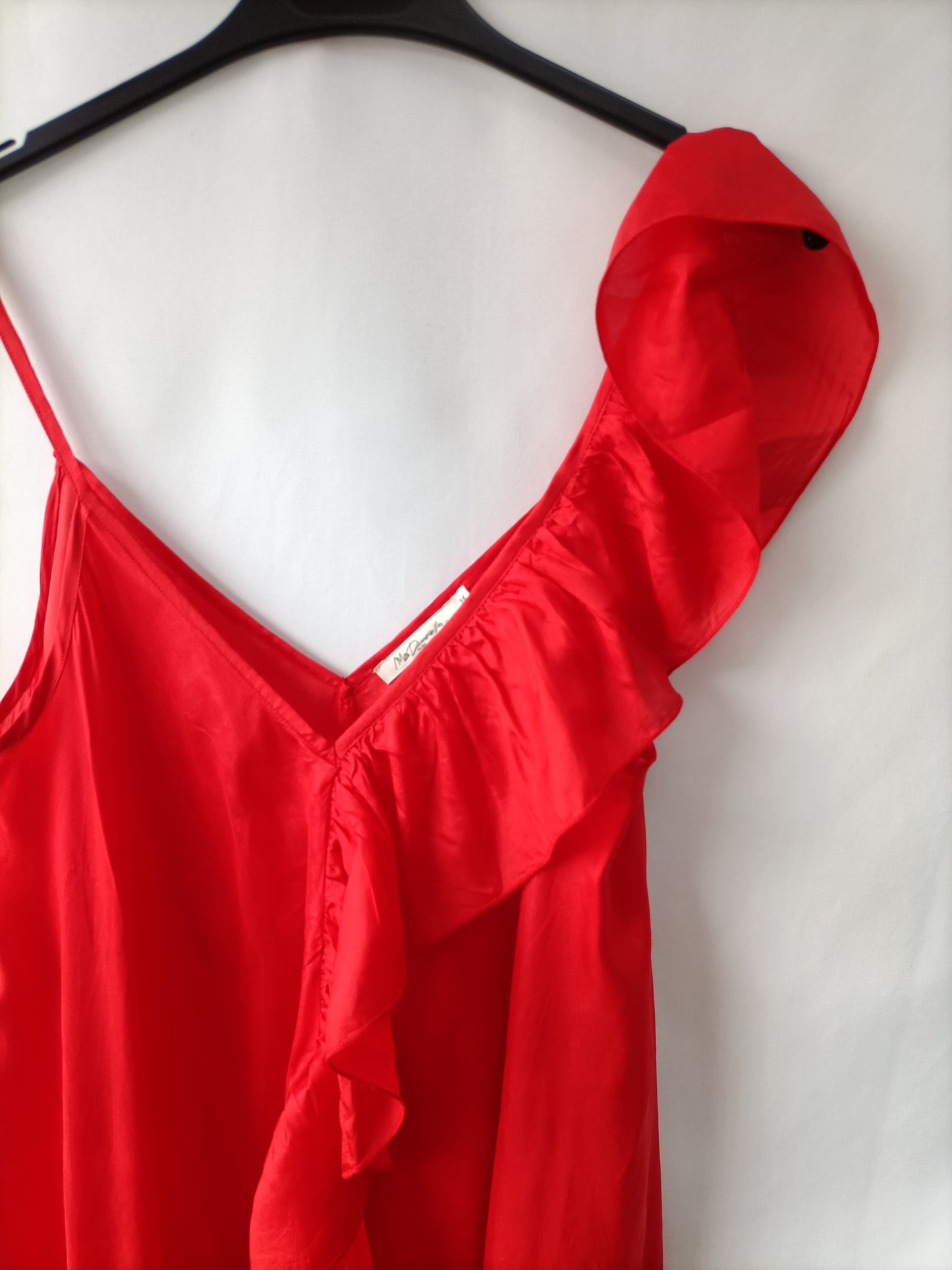 MES MADMOISELLE. Vestido rojo midi T.36