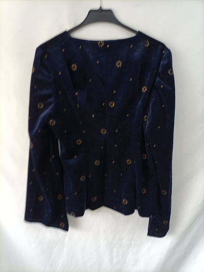 MarketOTRAS. Top azul terciopelo T.u(m)