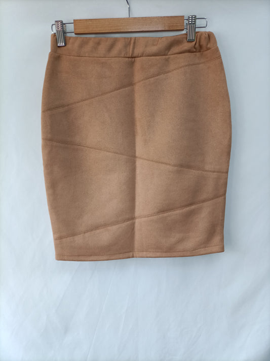 MULAYA. Falda antelina Camel T.m