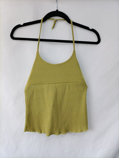 S.FASHION. Top verde elástico T.u(s)