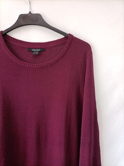 ESMARA. Burgundy knit dress, size 40/42