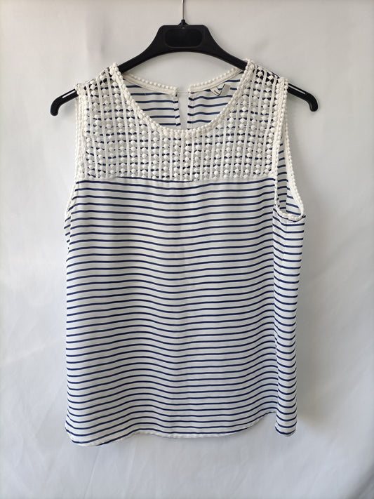 STRADIVARIUS. Top rayas hombros T.m