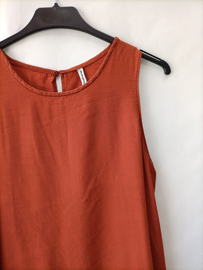 STRADIVARIUS. Top fluido teja  T.m