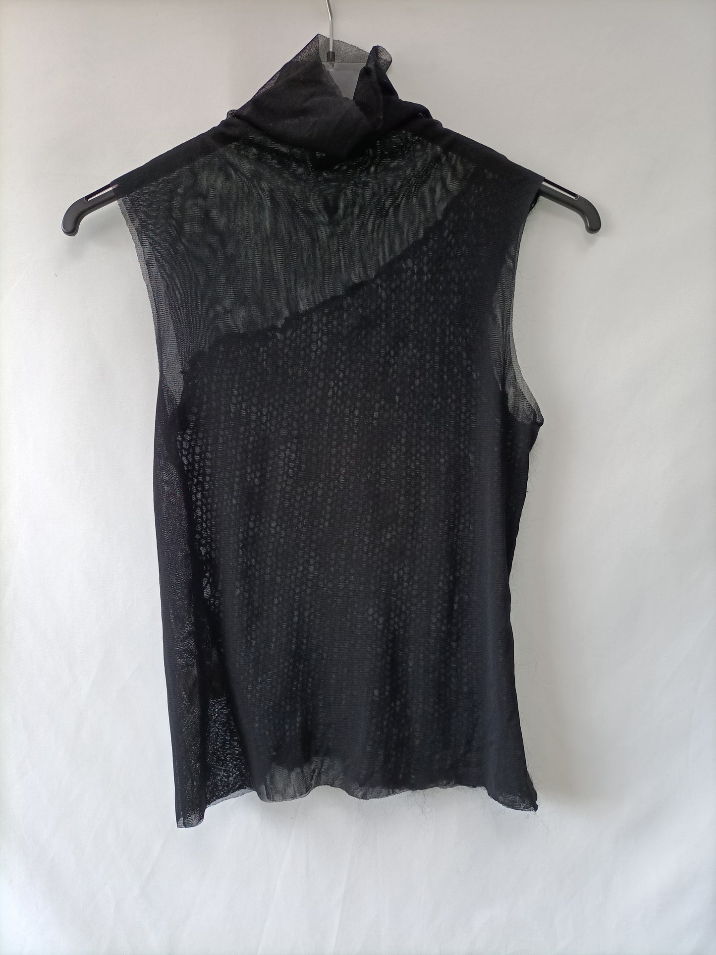 RAFSOCOLLECTIONBCN. Top negro doble textura T.xs