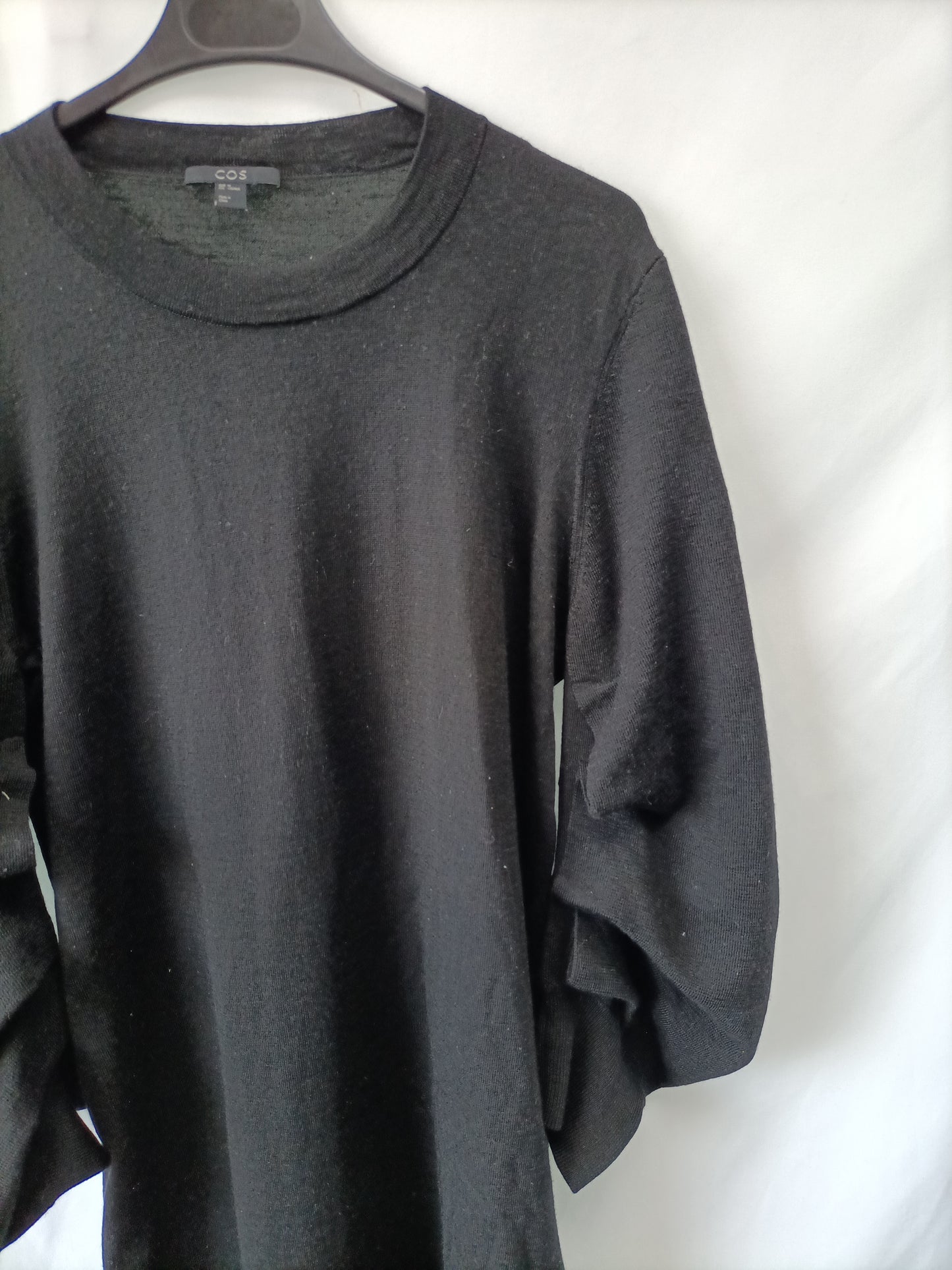 COS. black midi knit dress Tm