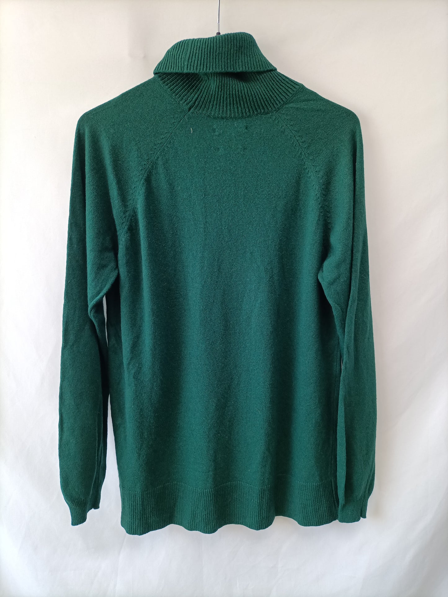 MASSIMO DUTTI.Jersey verde  100% cashmere T.L