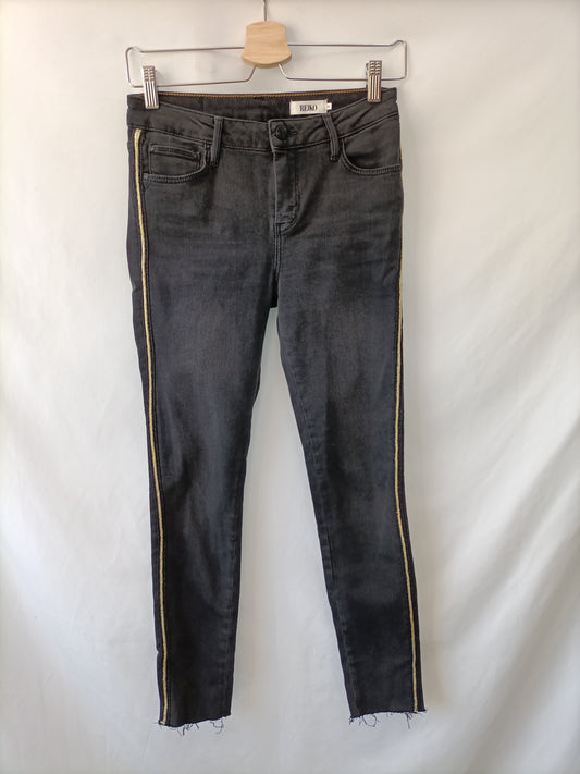 REIKO. Black side strip pants T.36