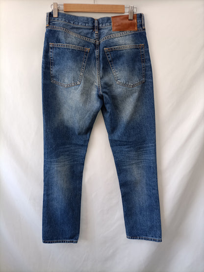 ZARA. Pantalón recto desgastado T.38