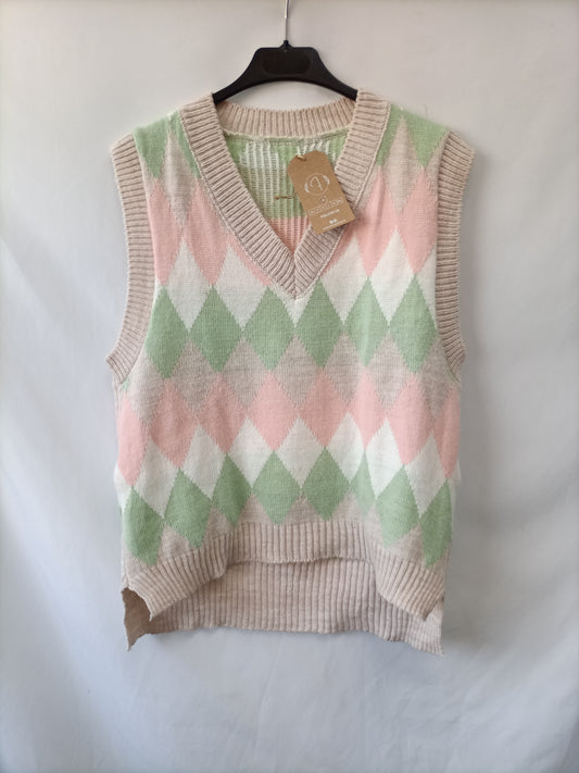 FAROLA. Chaleco punto rombos. T.u(m)