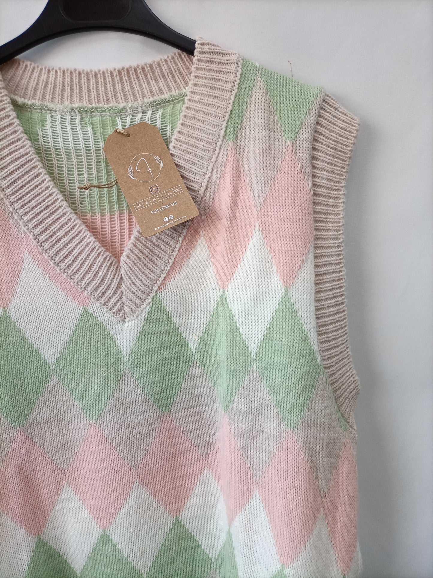 FAROLA. Chaleco punto rombos. T.u(m)