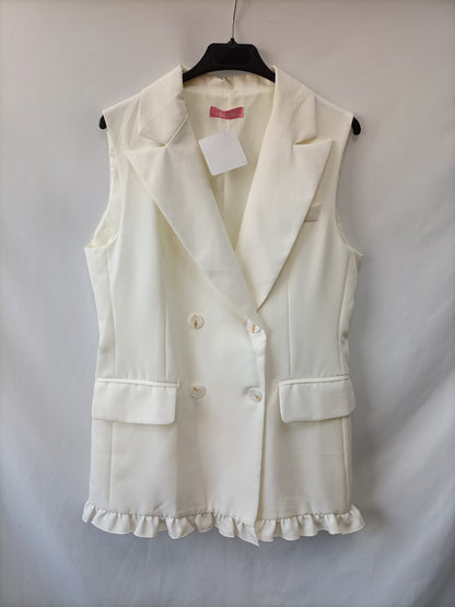ALLO ALLO. Chaleco blanco cruzado  T.u(l)