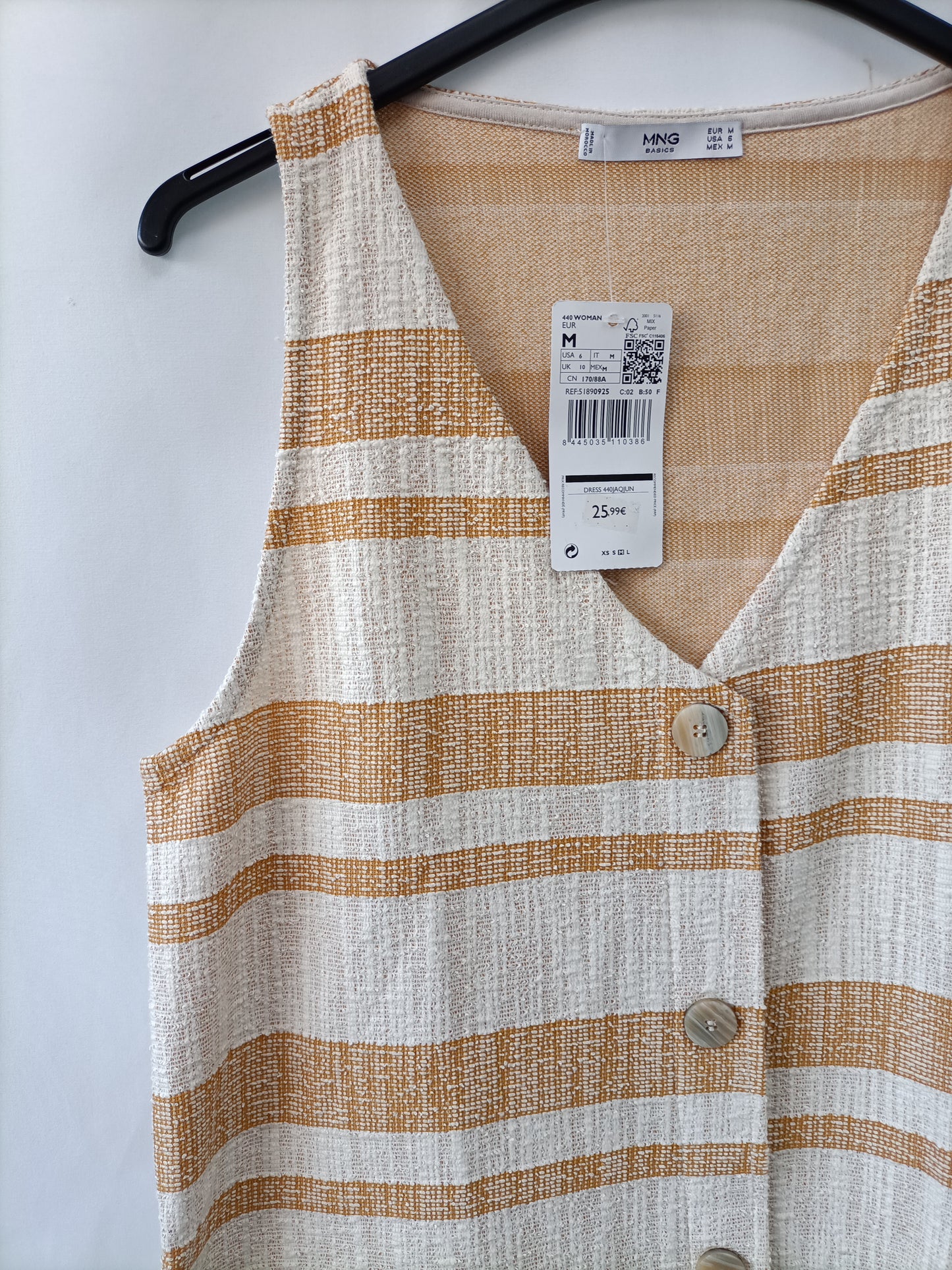 MANGO. Vestido corto rayas T.m