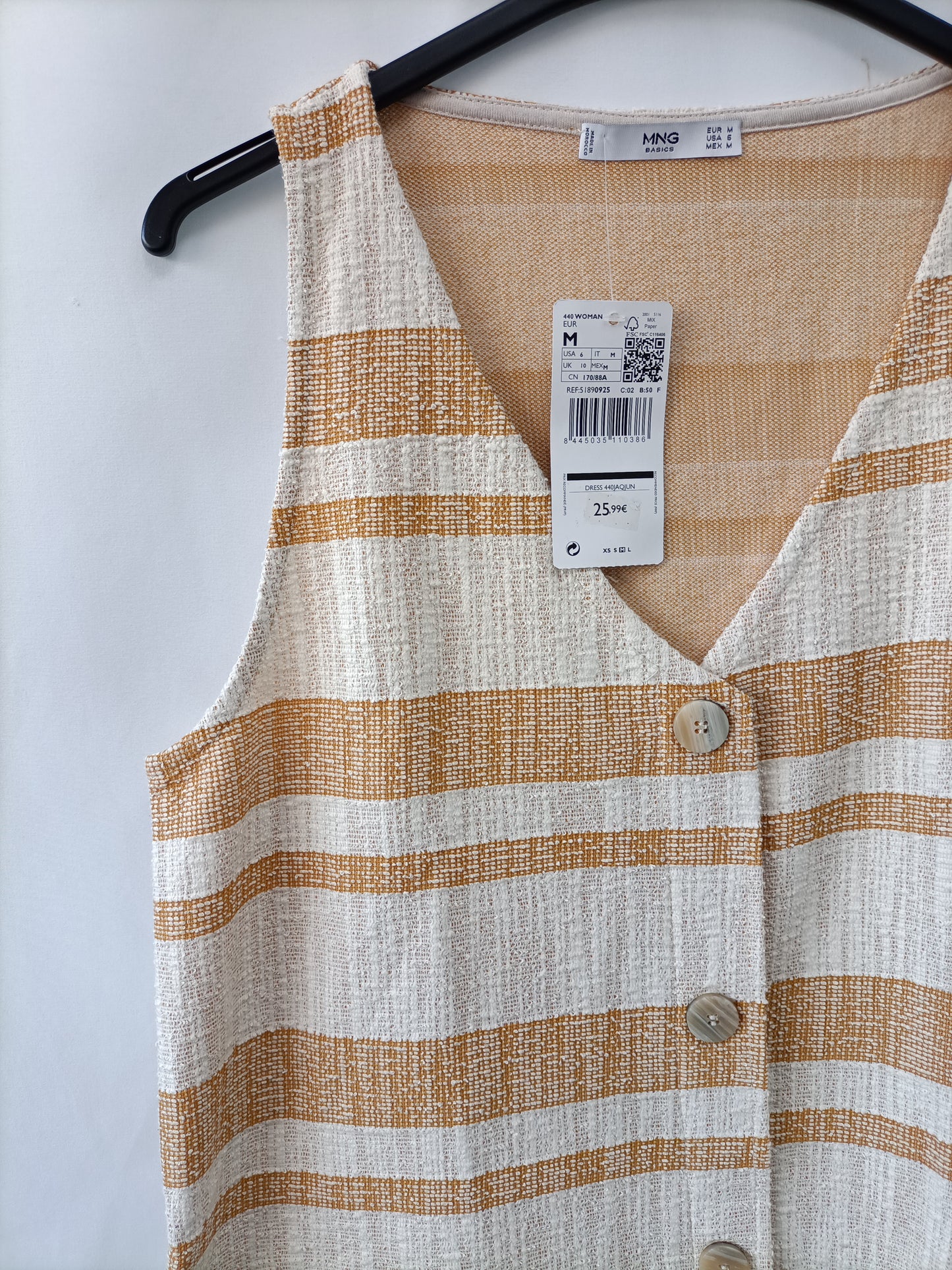 MANGO. Vestido corto rayas T.m