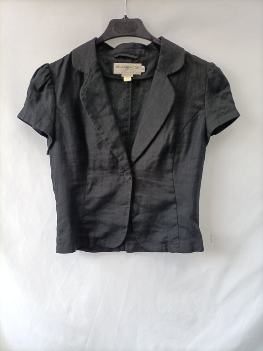 BLUNAUTA. Black linen shirt S.40
