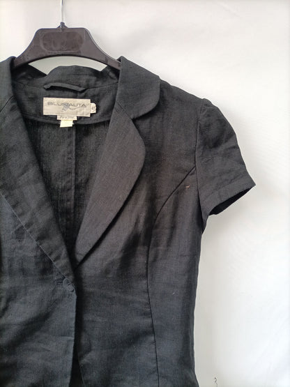 BLUNAUTA.Camisa negra lino T.40