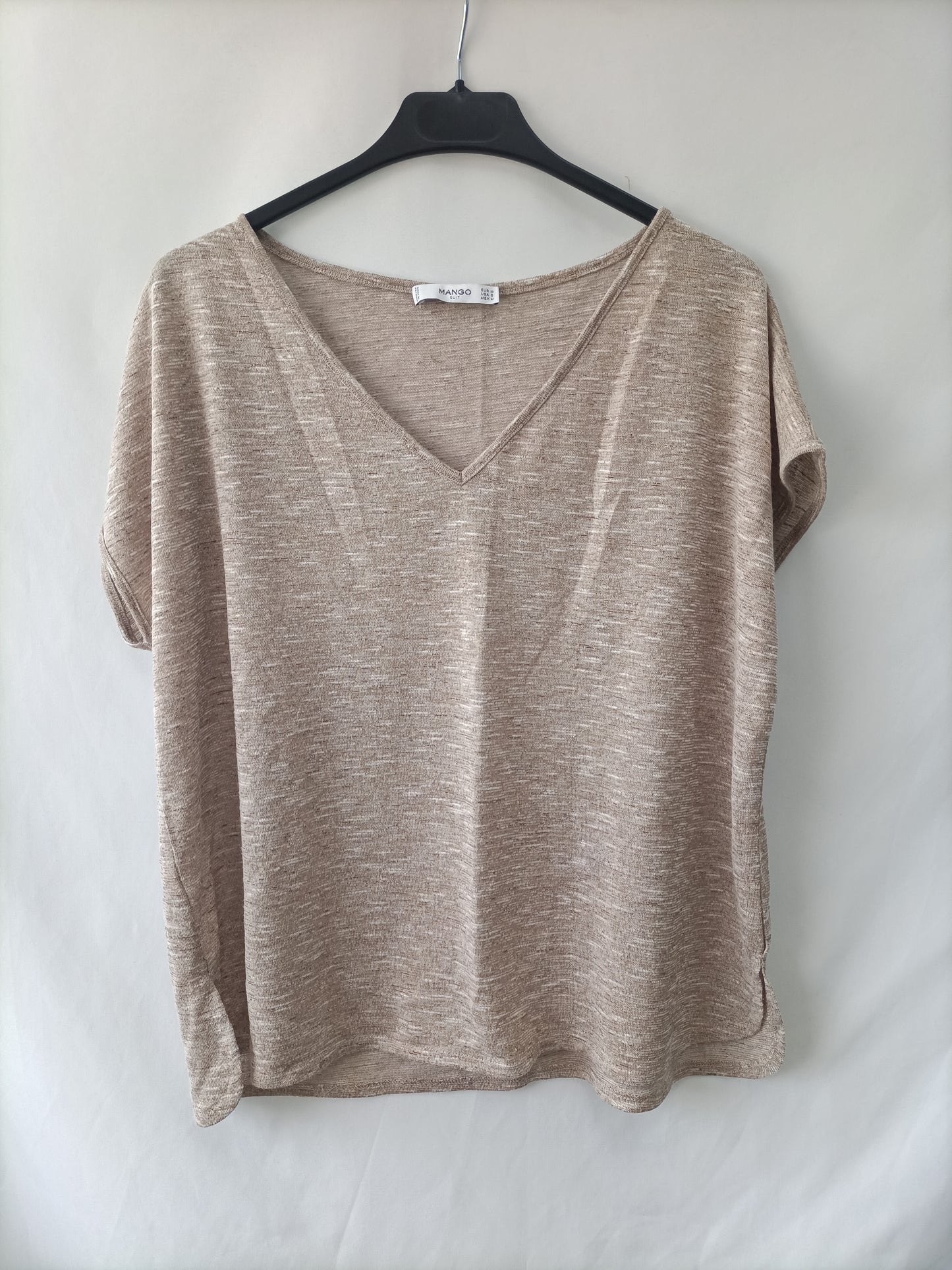 MANGO. Heathered beige T-shirt Tm
