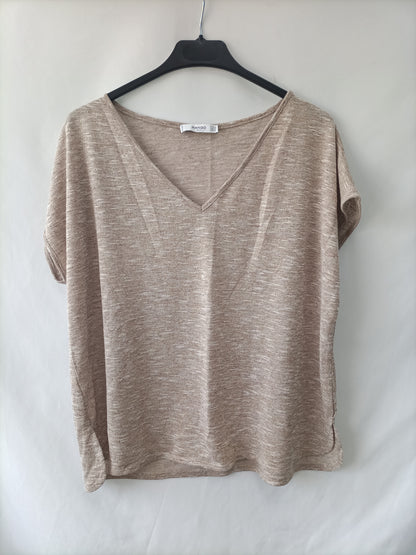 MANGO. Heathered beige T-shirt Tm