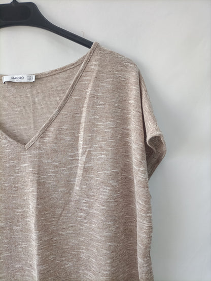 MANGO. Heathered beige T-shirt Tm