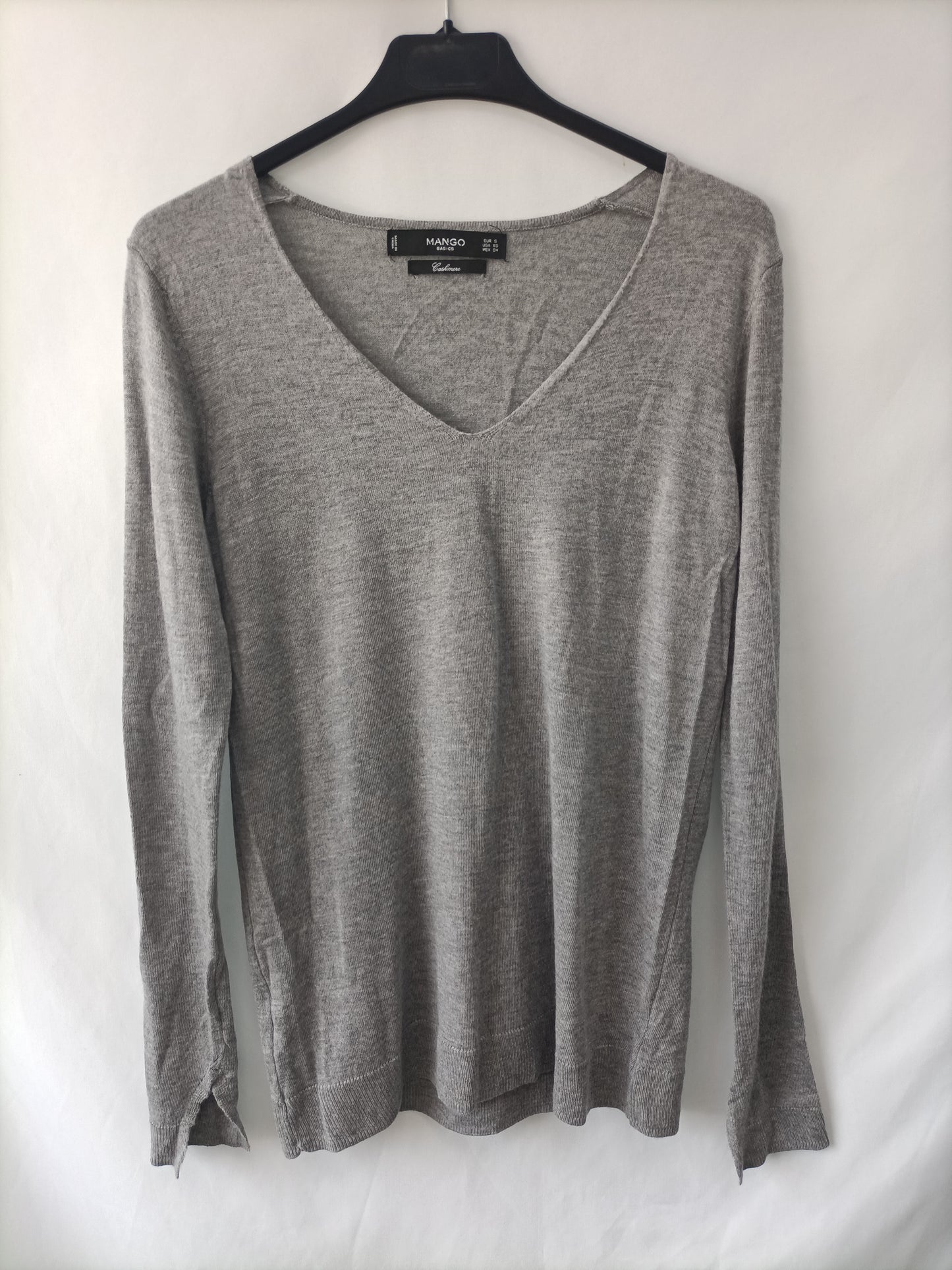 MANGO. Gray cashmere Ts sweater