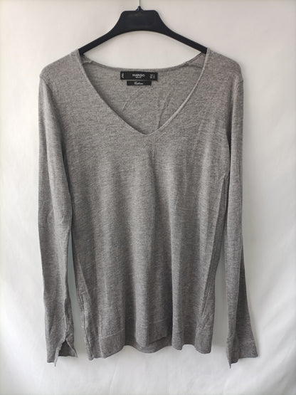 MANGO. Gray cashmere Ts sweater