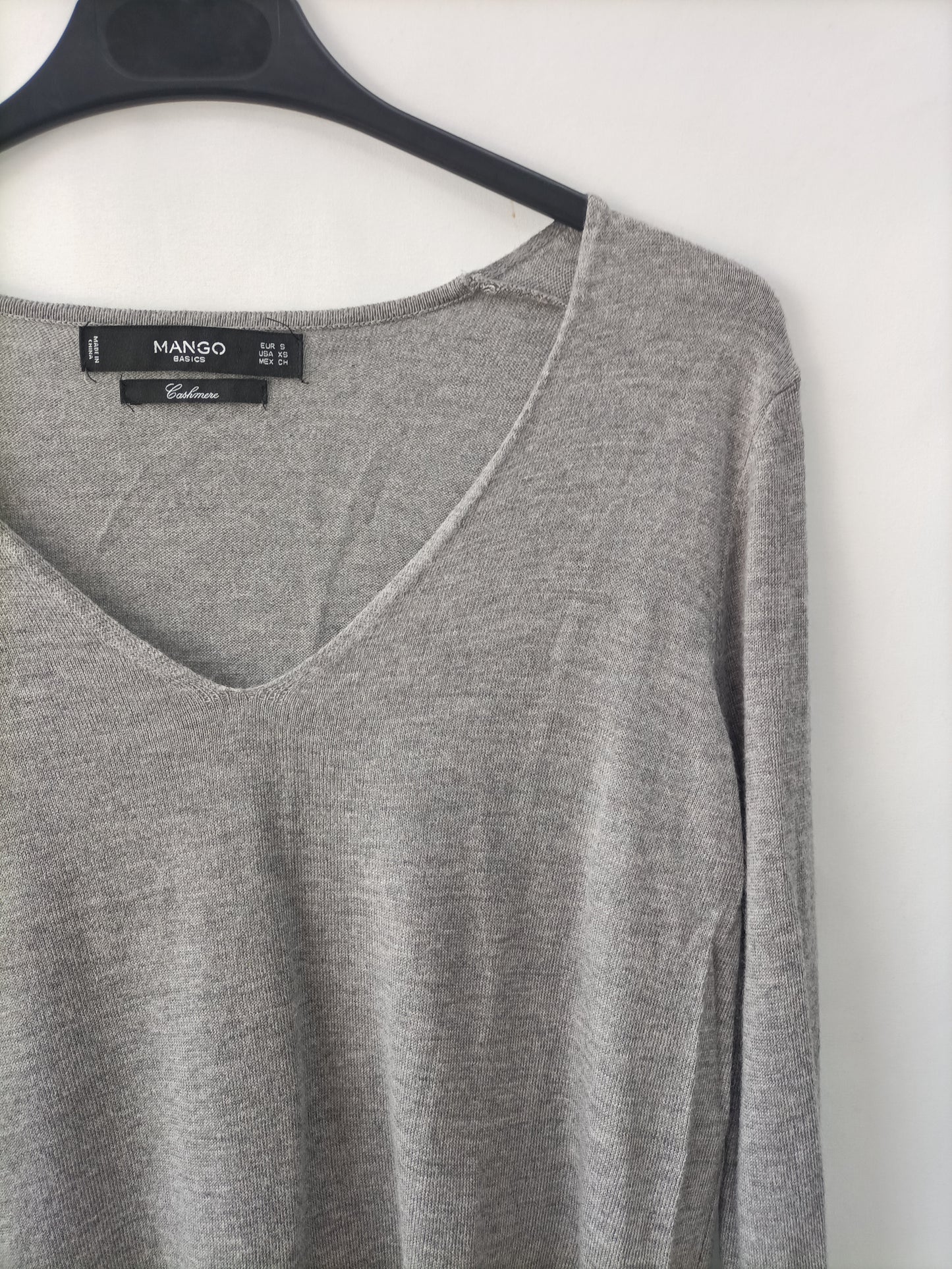 MANGO. Gray cashmere Ts sweater