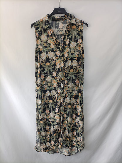 ZARA. Long floral blouse T.xs