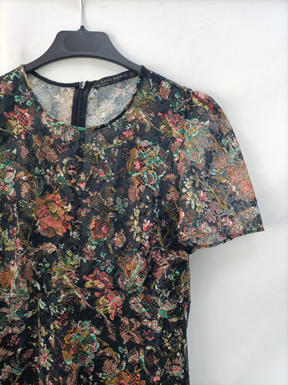 ZARA. Floral lace dress S.xs