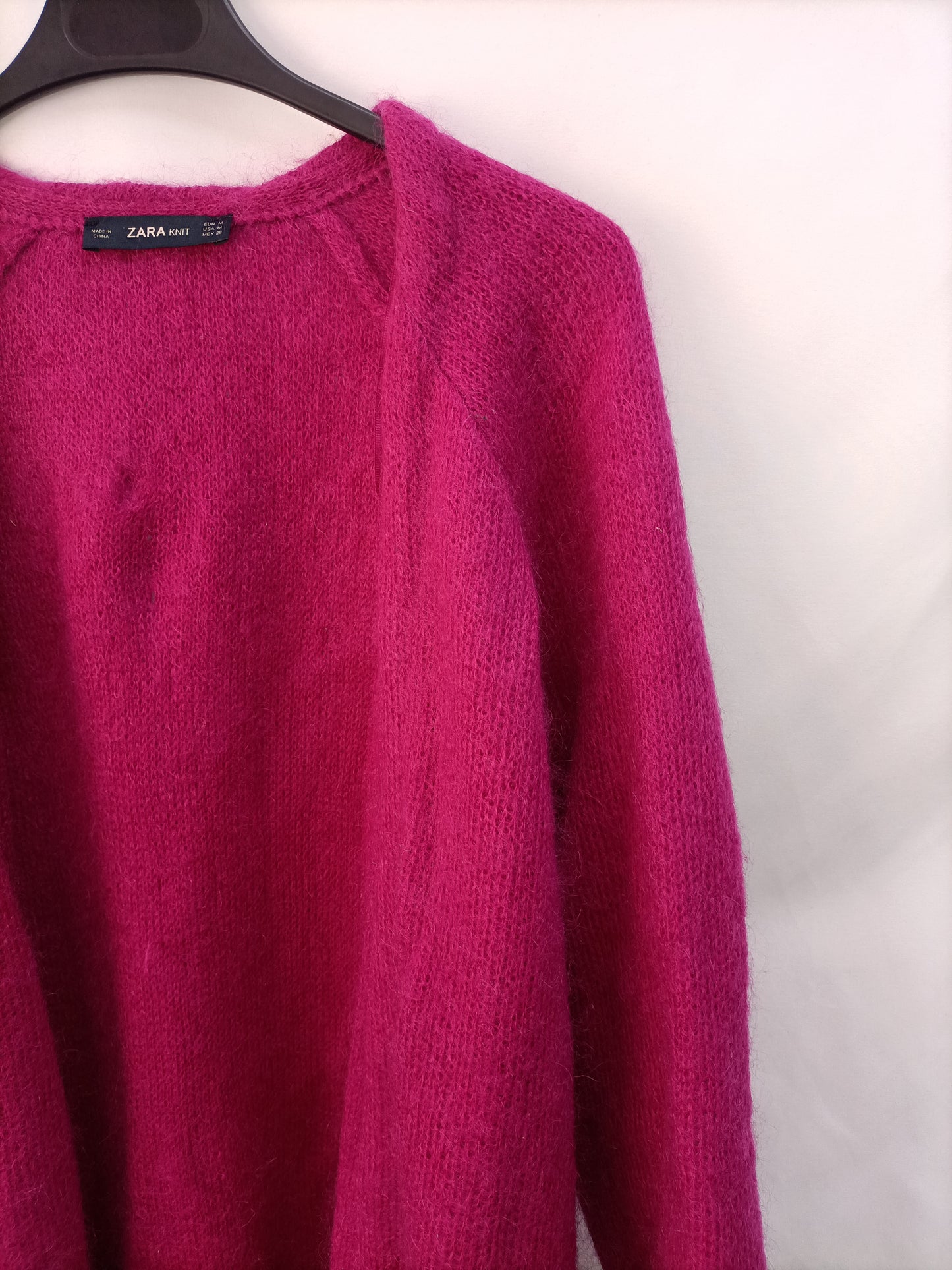 ZARA. Cardigan rosa fucsia T.m