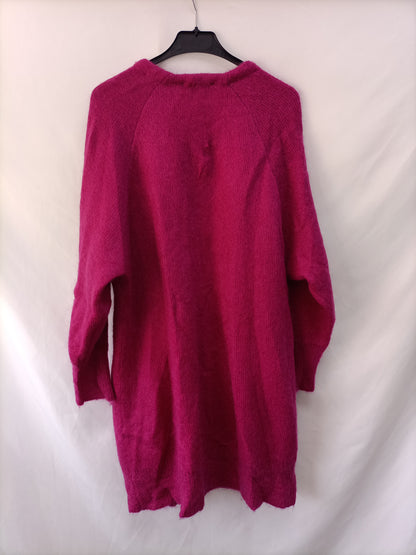 ZARA. Cardigan rosa fucsia T.m