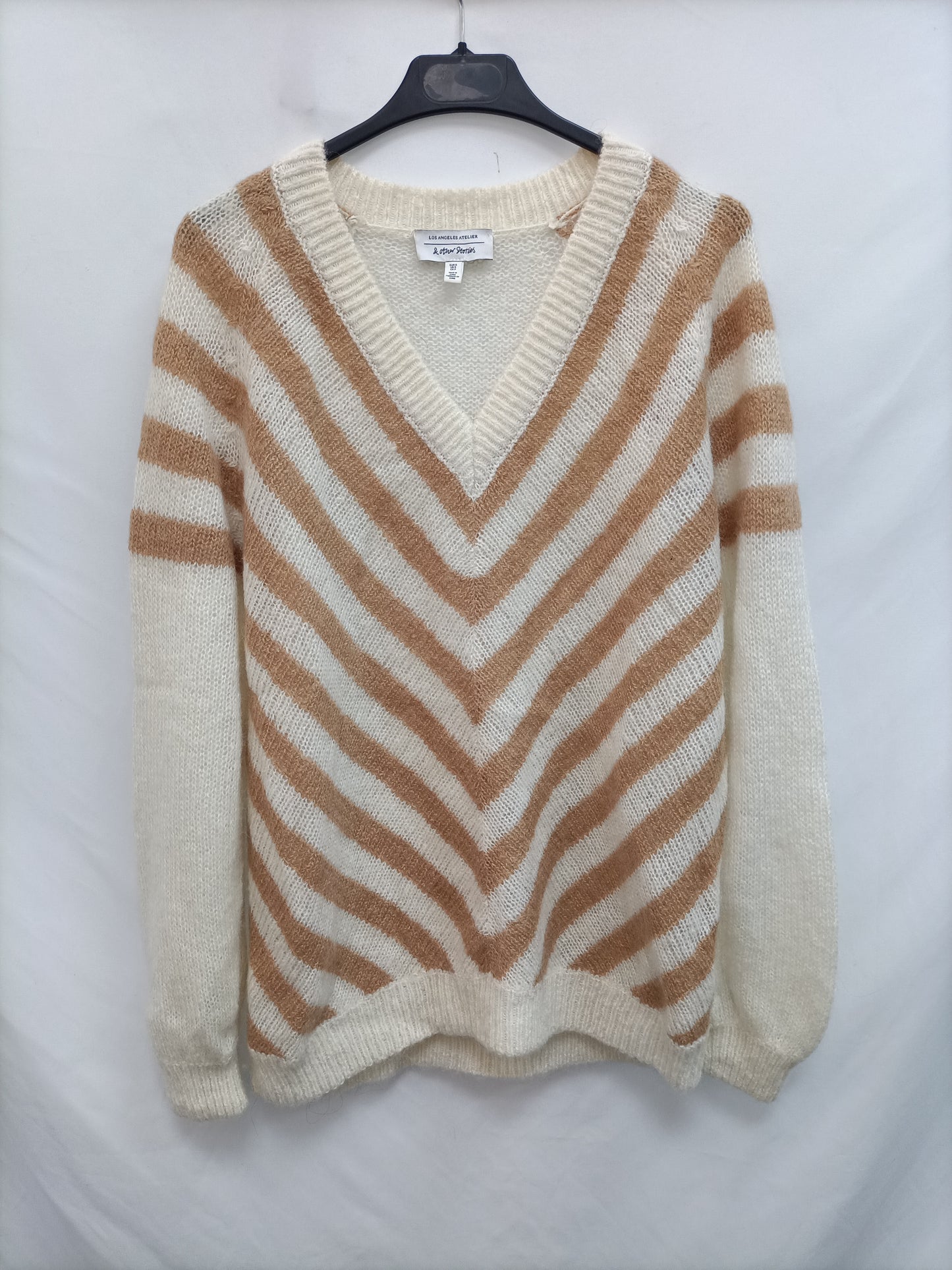 &OTHER STORIES. Jersey beige rayas  T.s