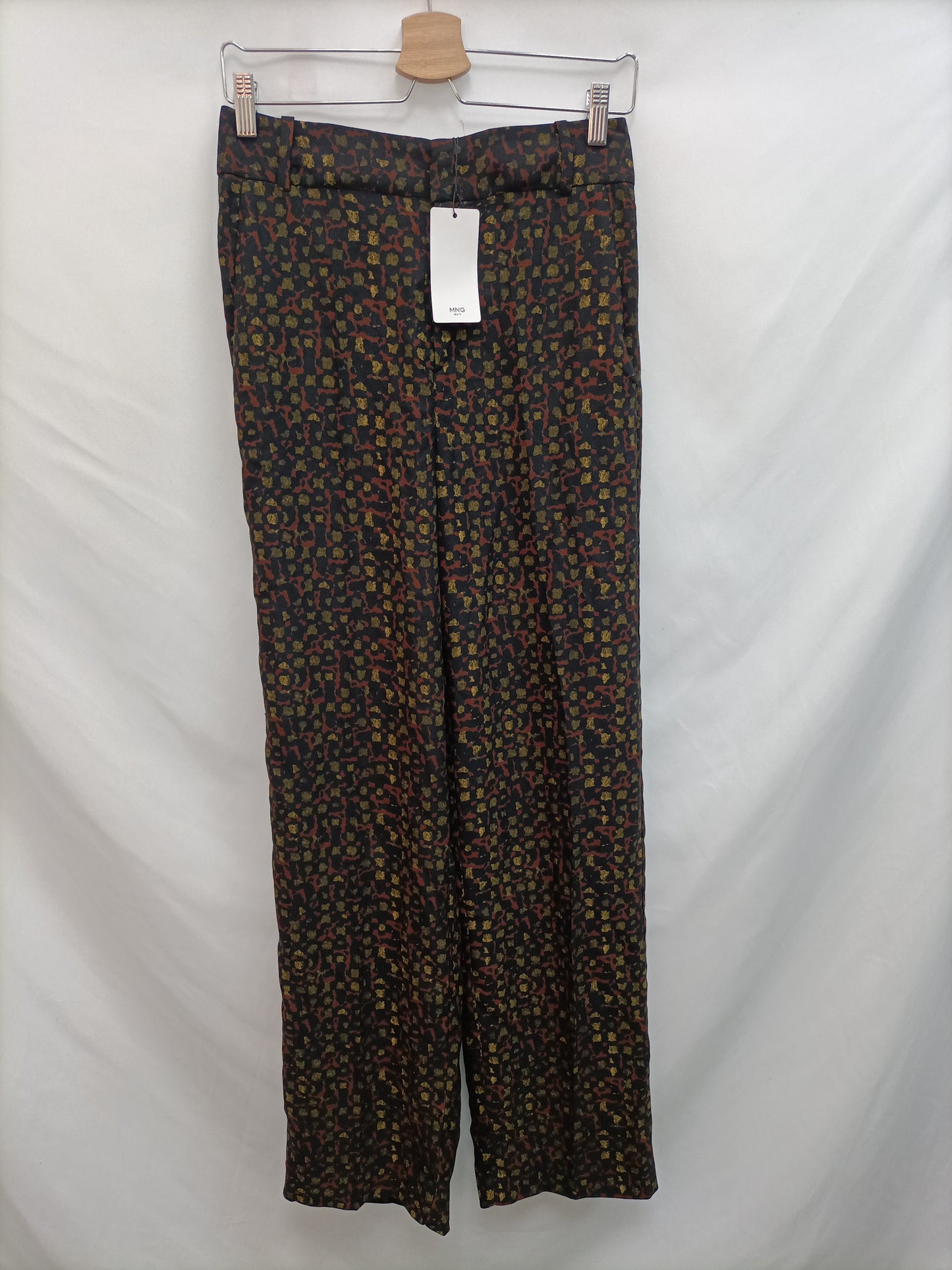 MANGO. Pantalón palazzo estampado T.36