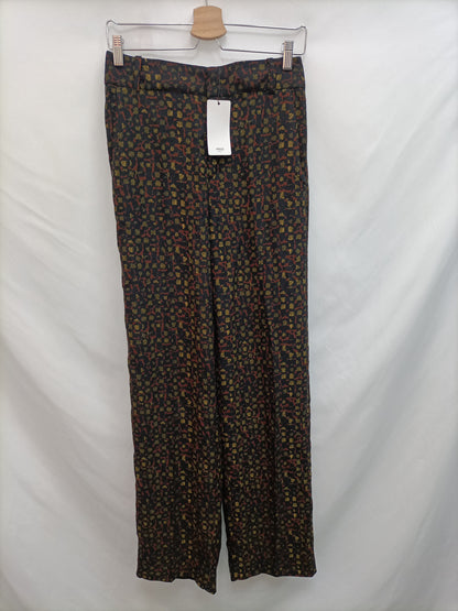 MANGO. Pantalón palazzo estampado T.36