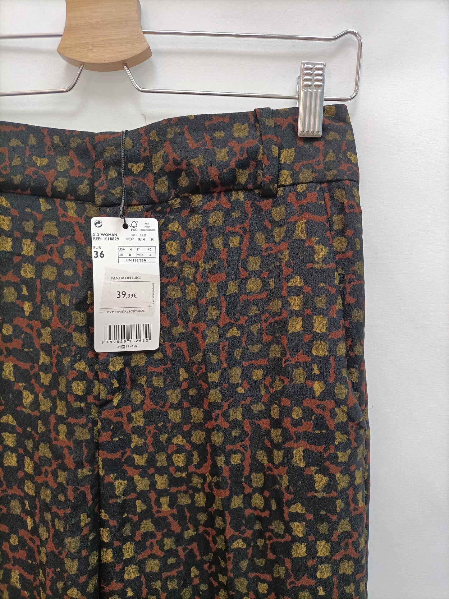 MANGO. Pantalón palazzo estampado T.36