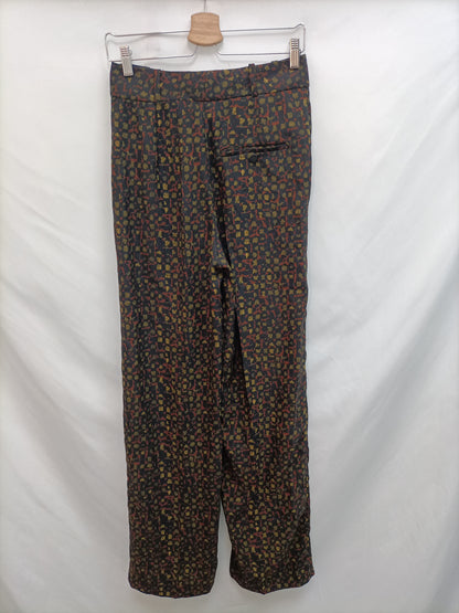 MANGO. Pantalón palazzo estampado T.36