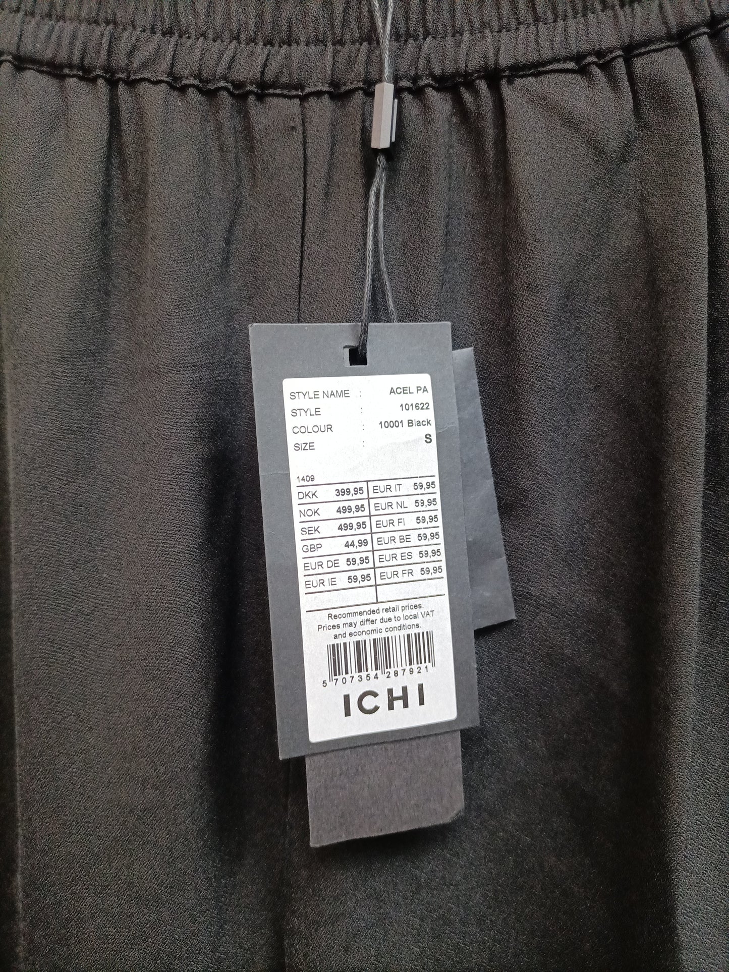 ICHI. pantalón Fluido negro T.s