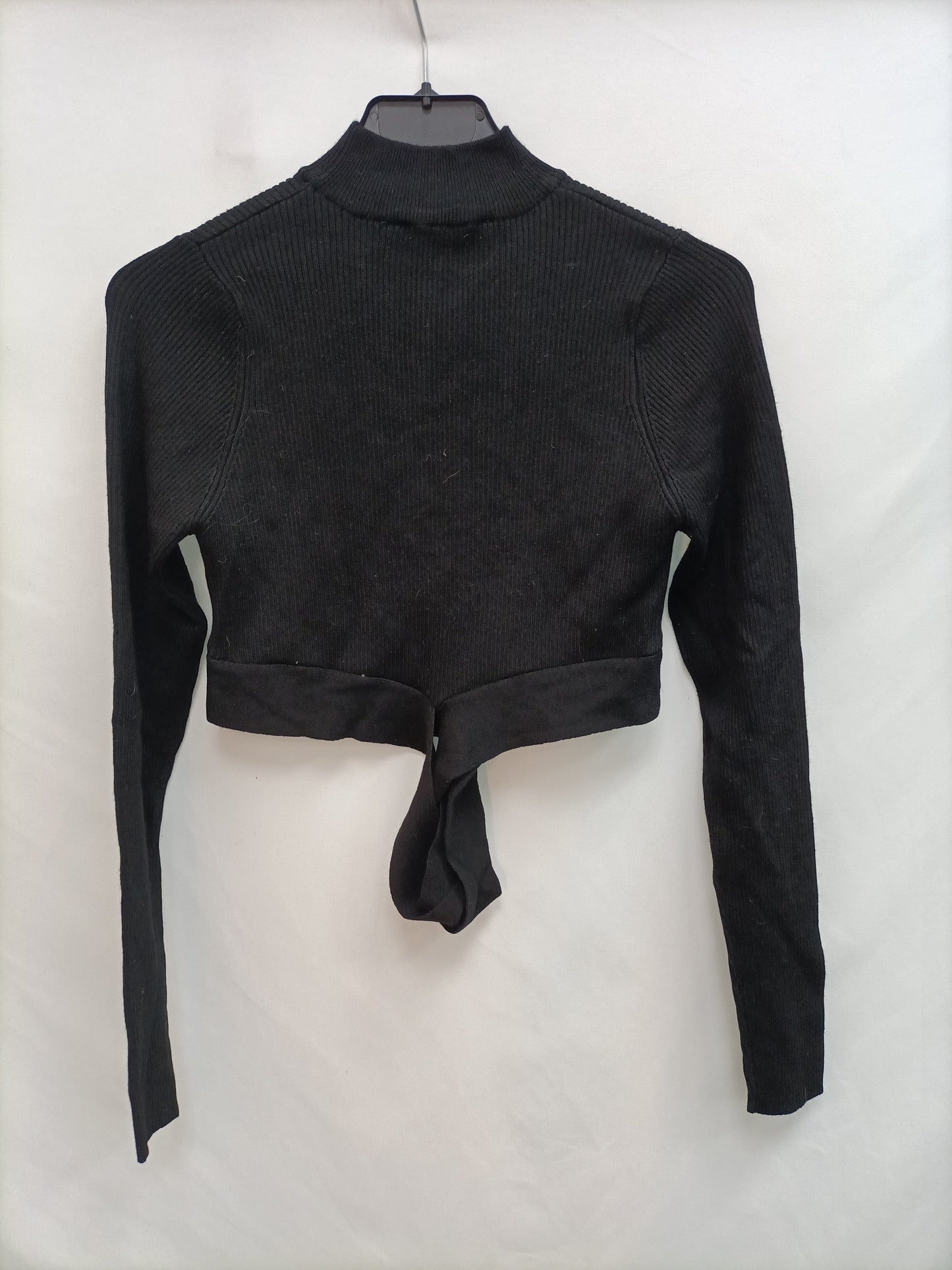 ZARA. Croptop negro canalé T.m