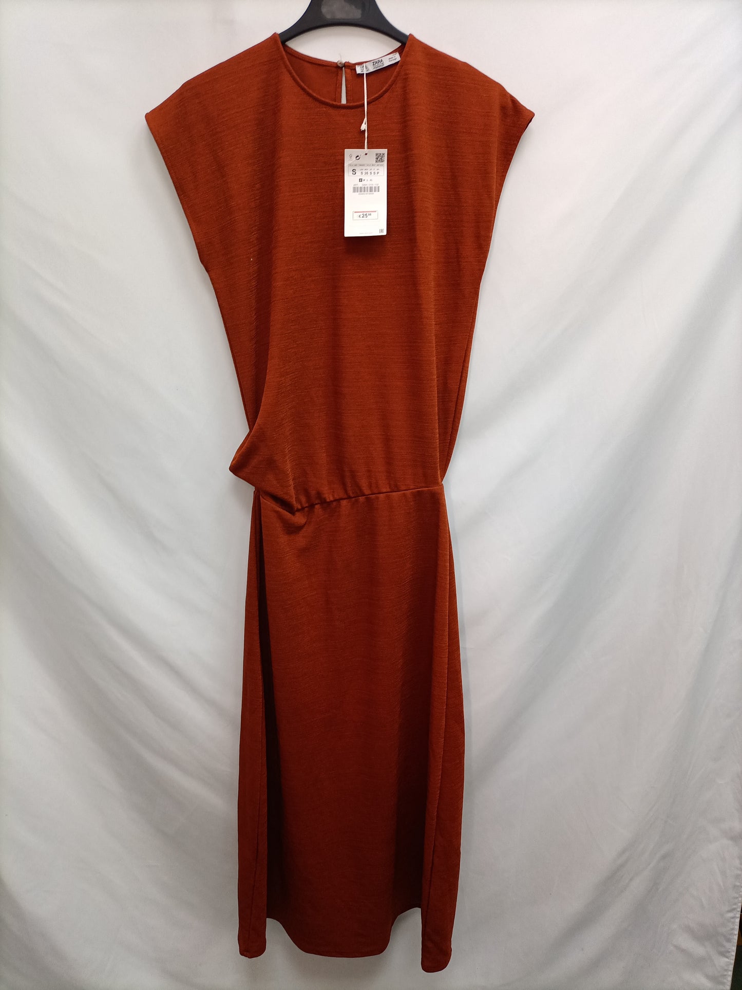 ZARA. Vestido midi teja T.s