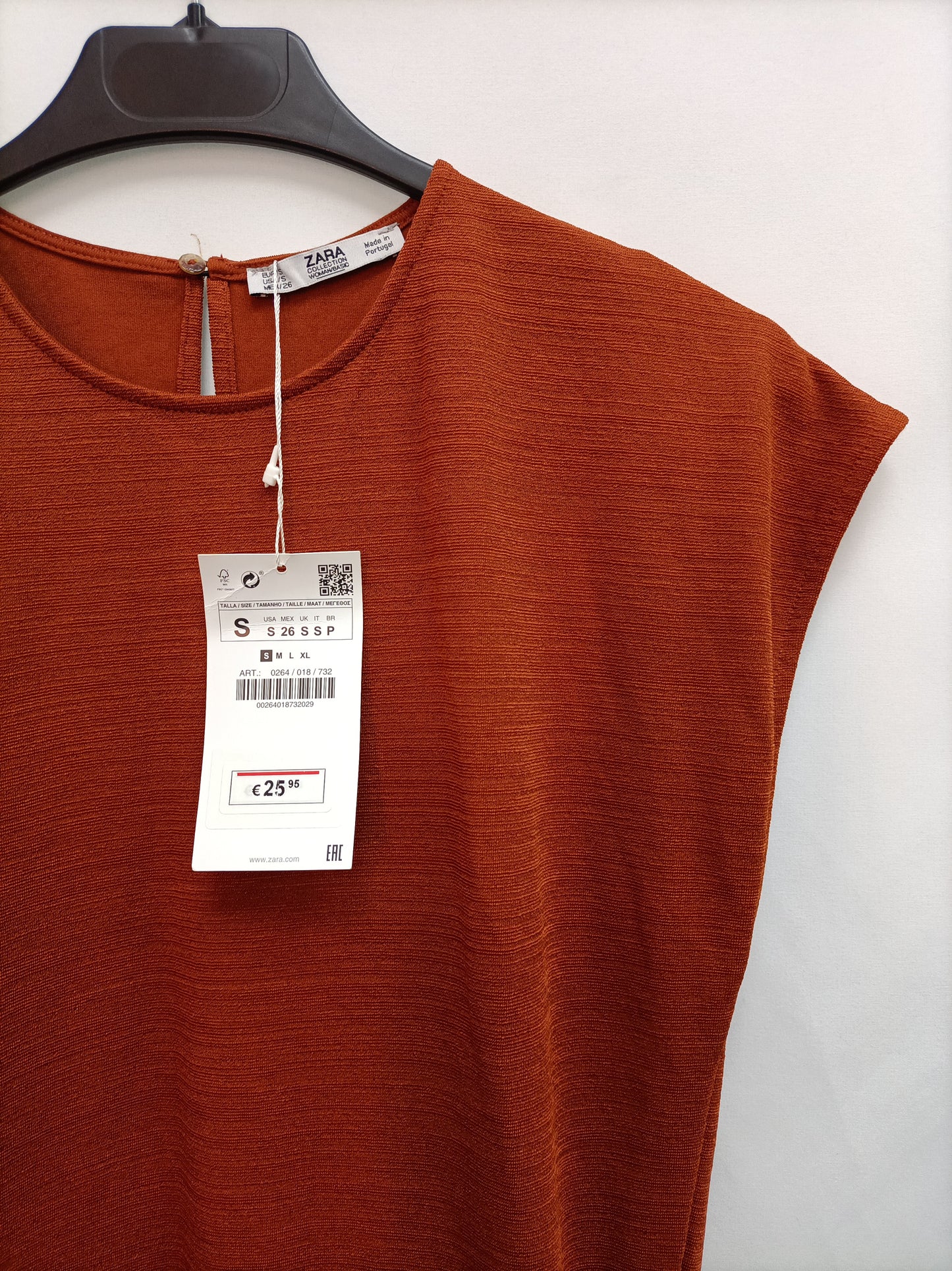 ZARA. Vestido midi teja T.s