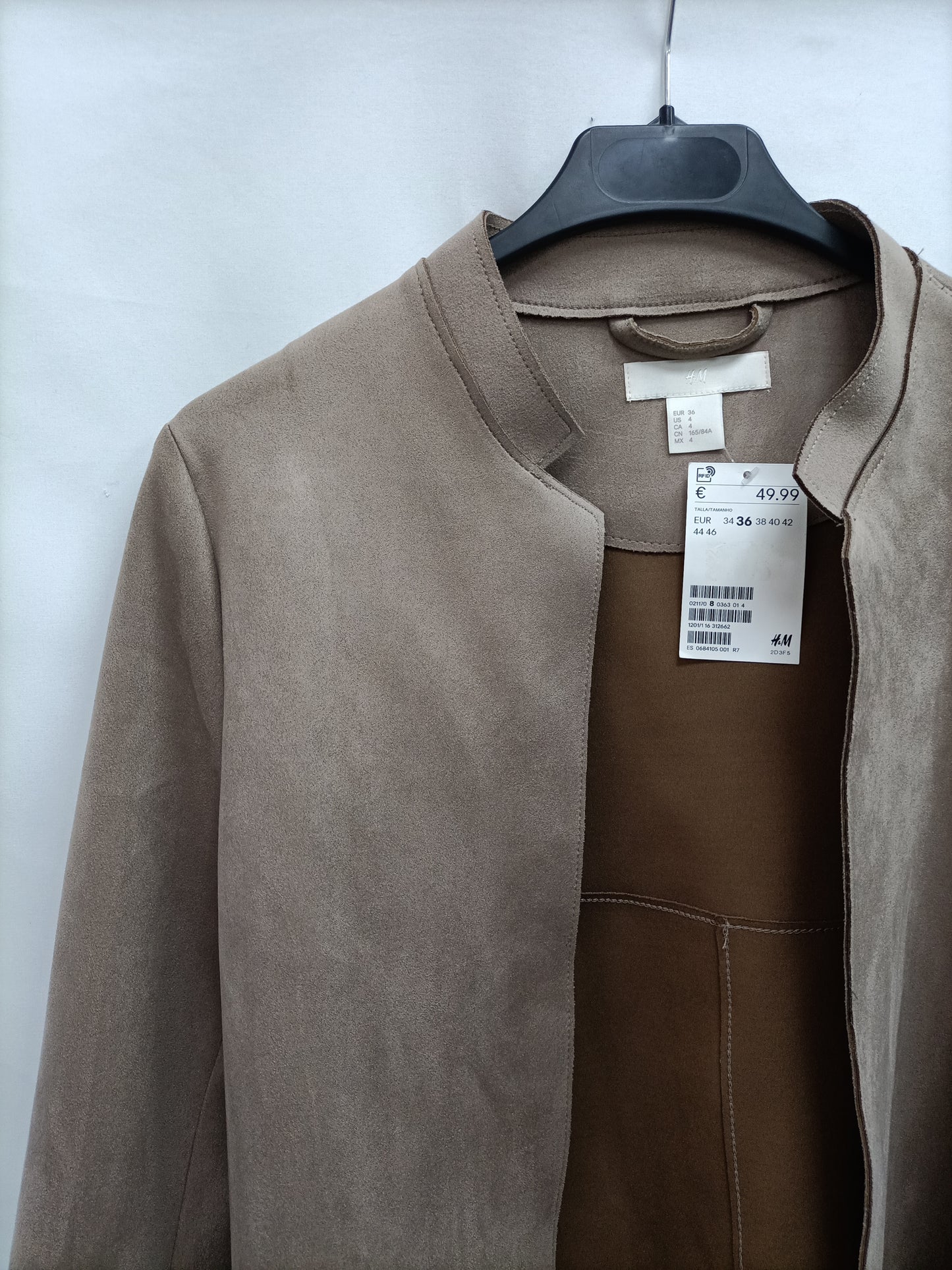 H&amp;M. Fine suede jacket size 36
