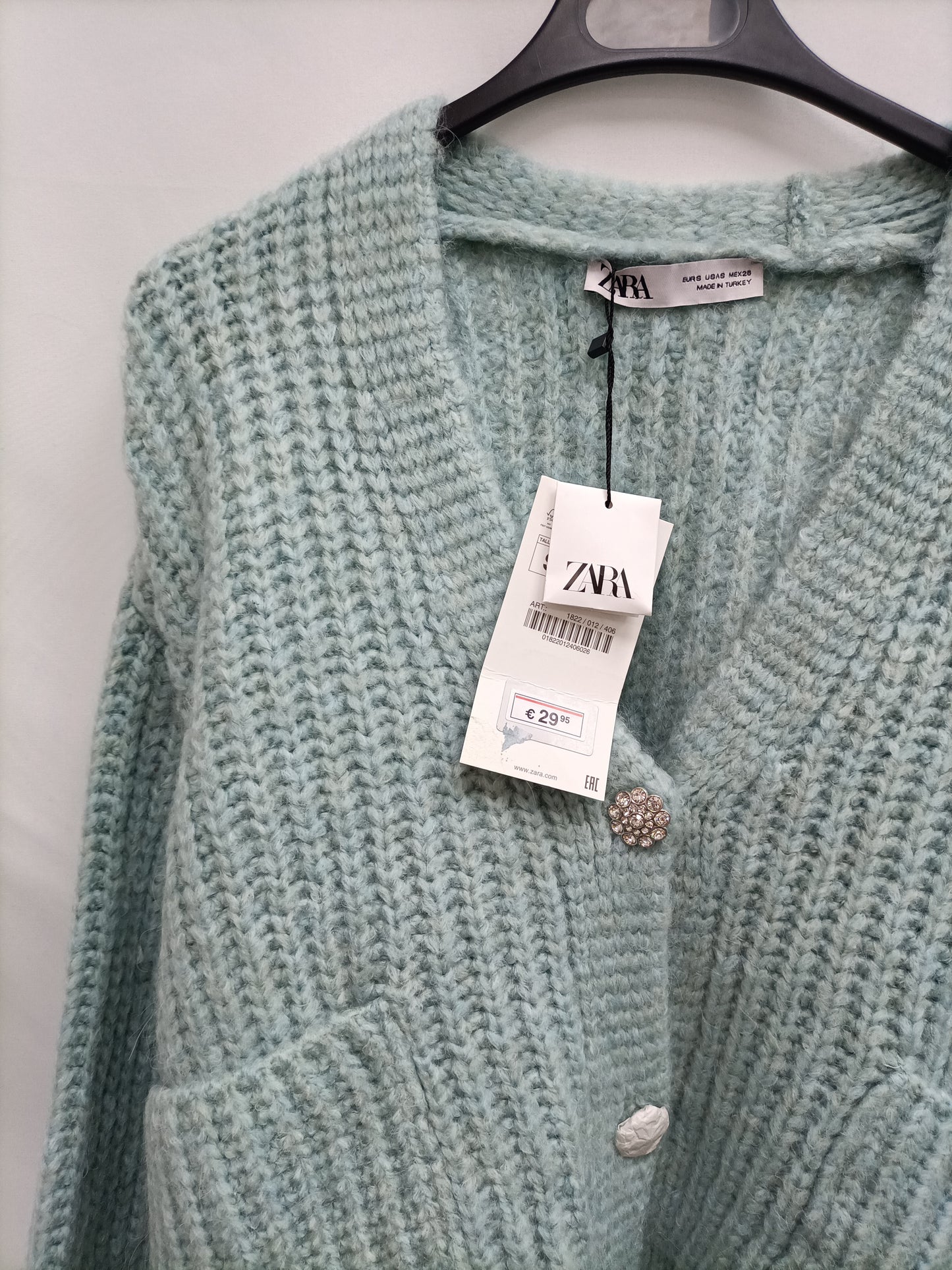 ZARA. Jersey verde agua T.s
