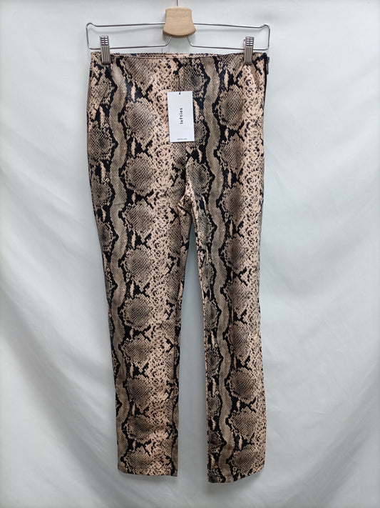 LEFTIES. Animal print faux leather trousers, size 36
