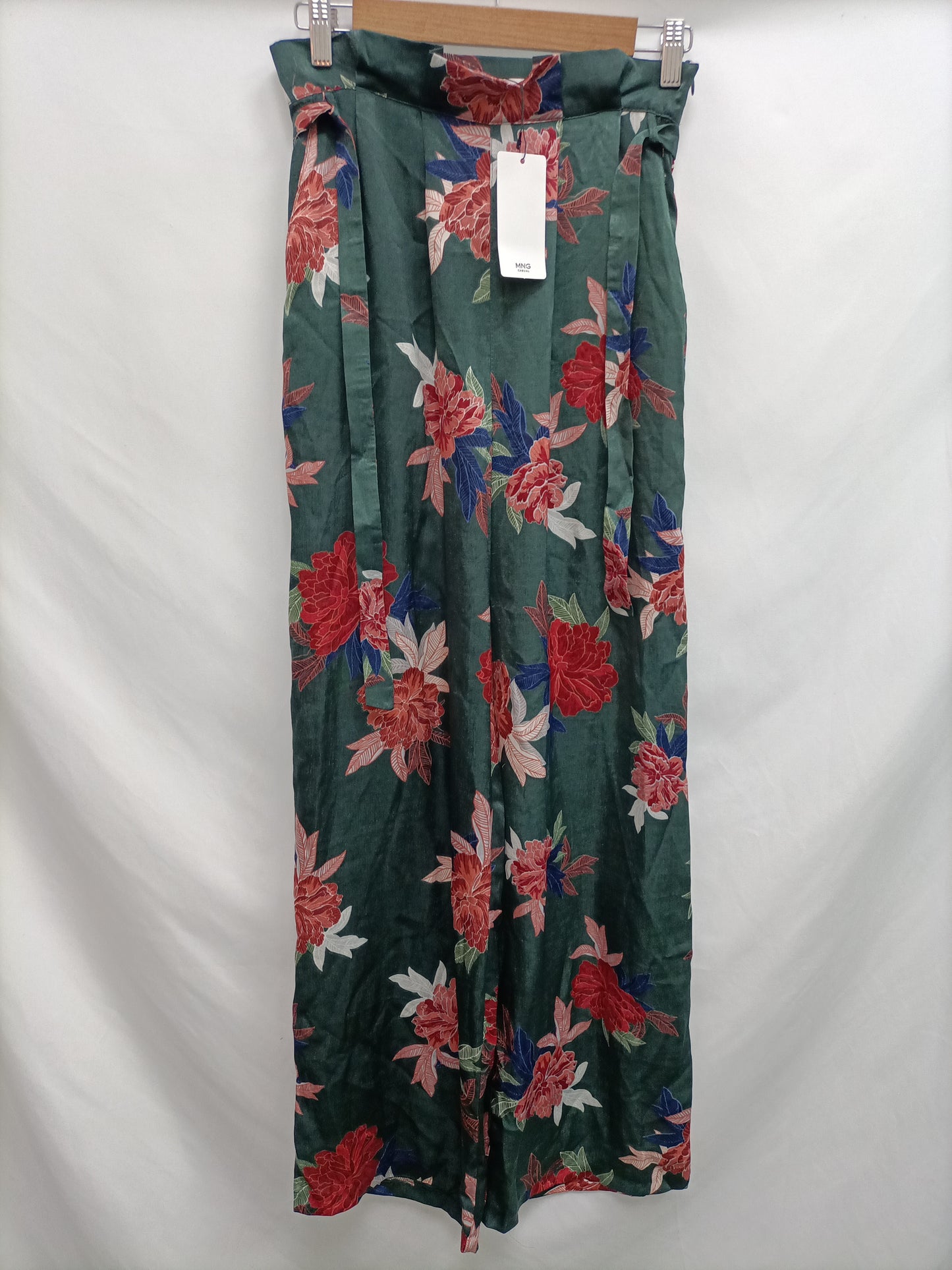 MANGO. Pantalón Palazzo flores T.s